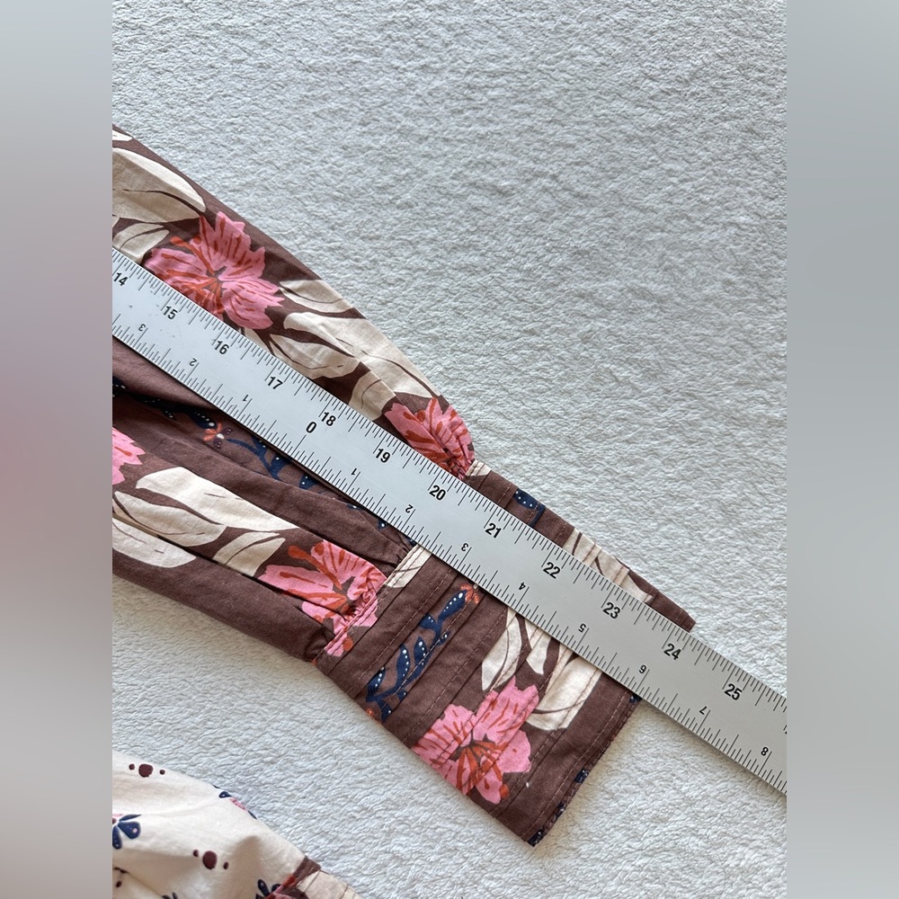 FARM RIO Ainika‎ Maxi Floral Cream Open Yoke Mini Dress XXS - Picture 15 of 16